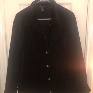 Jones New York velvet shirt jacket